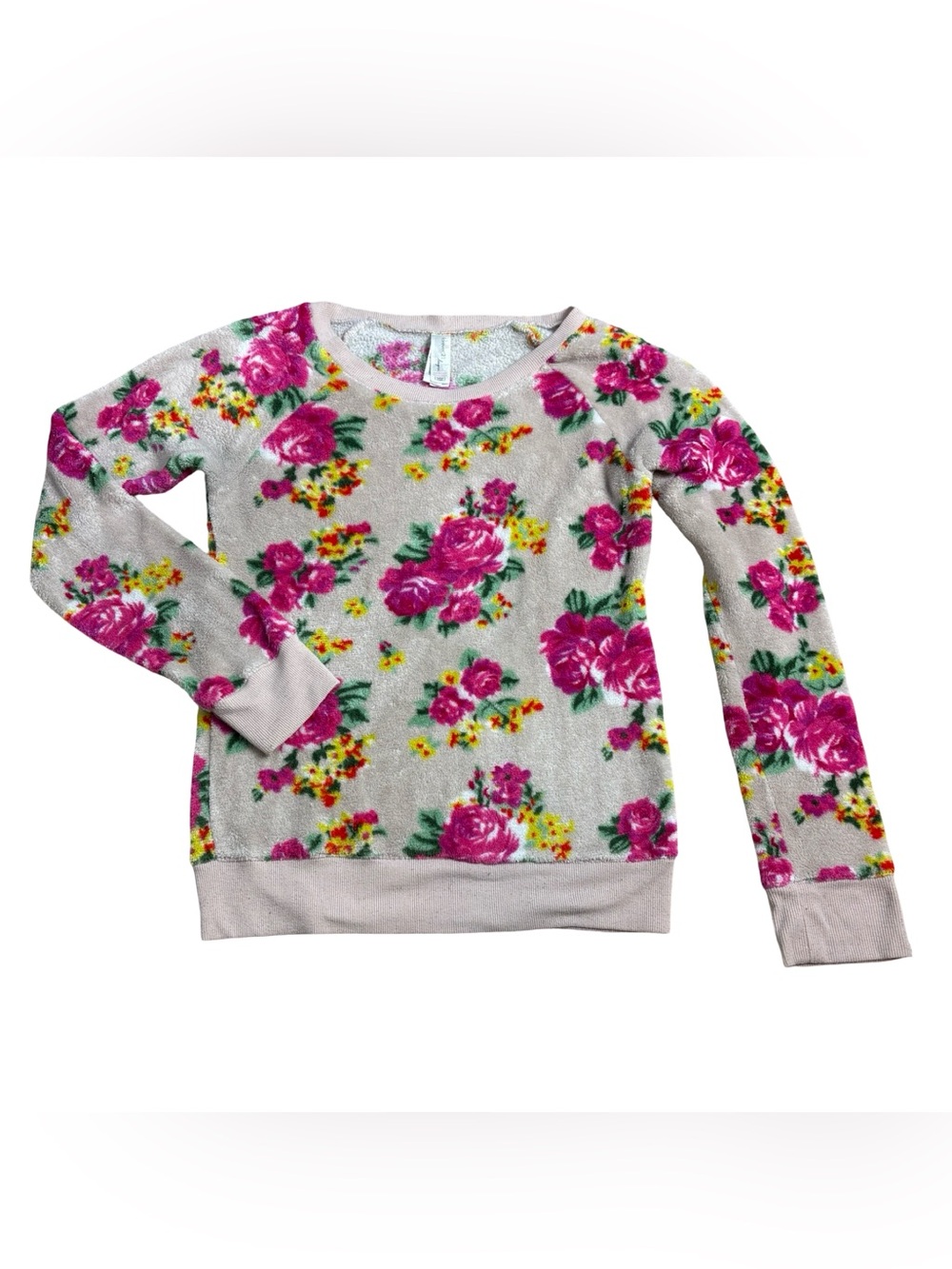 Forever 21 Cozy Fleece Vivid Floral Sweatshirt